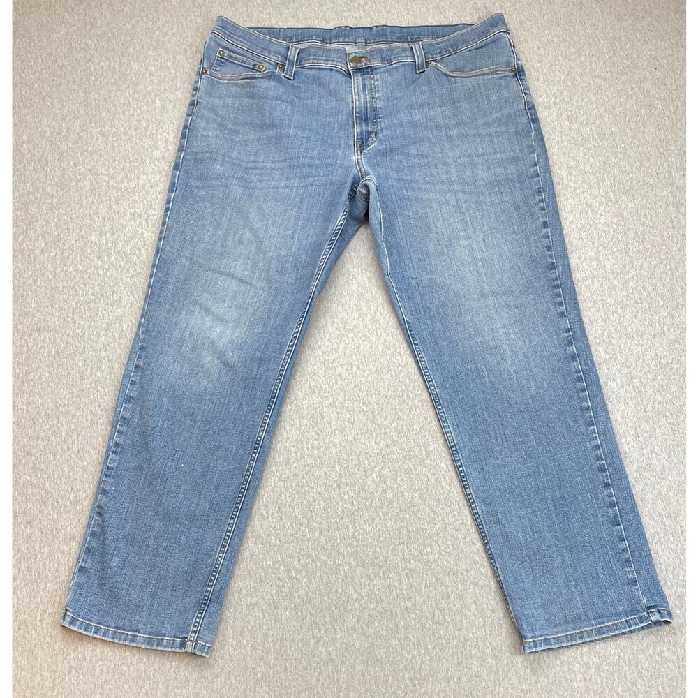 LL Bean Jeans Men 40x30 Blue Cotton Blend Stretch Standard Athletic Fit Straight